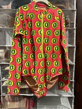 crewcuts UPF 50+ Rashguard in Pink with Kiwi Print